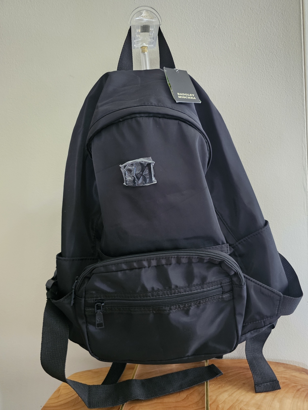 Badgley Mischka Black Lightweight Backpack With Detachable Bum Bag - Picture 2 of 8